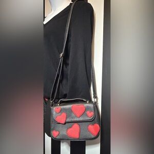 Yoki Multi-Heart Black and Red Heart Valentine Crossbody Bag ❤️❤️❤️